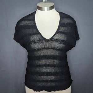 J.Jill open weave short sleeve light knit top